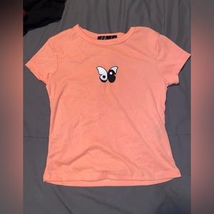Cropped Butterfly Ying Yang Shirt